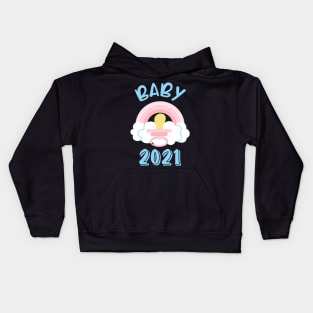 Baby 2021 Pacifier Birth Announcement Family Kids Hoodie